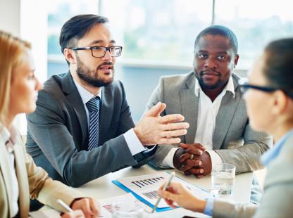 photo of a group having a meeting